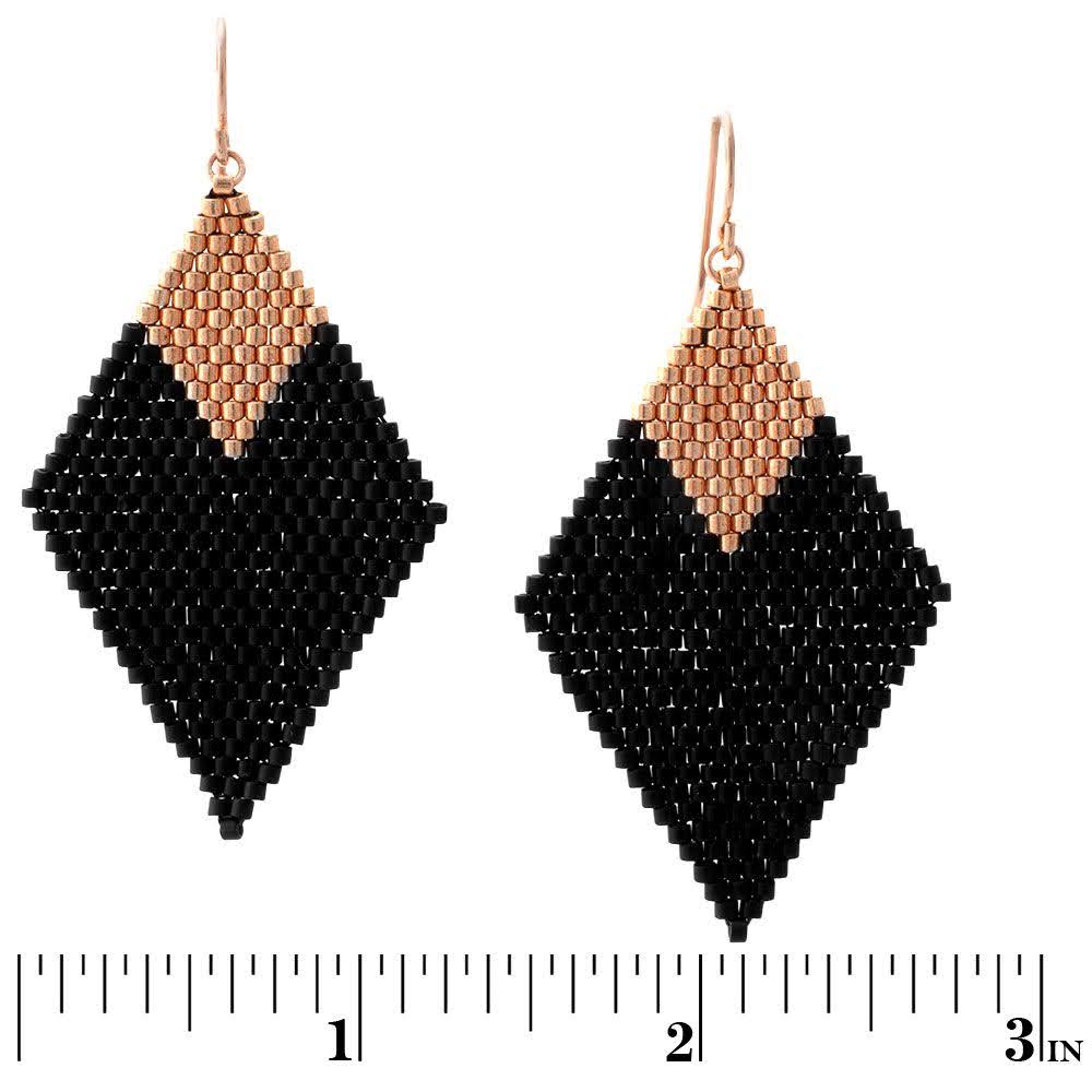 Two Toned Diamond Shaped Earrings